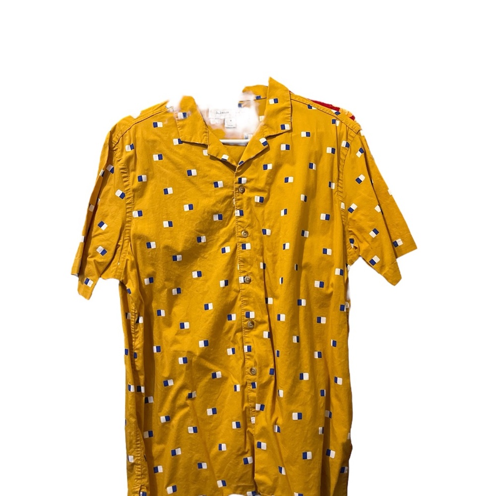 Yellow Short Sleeve Button-Up Shirt